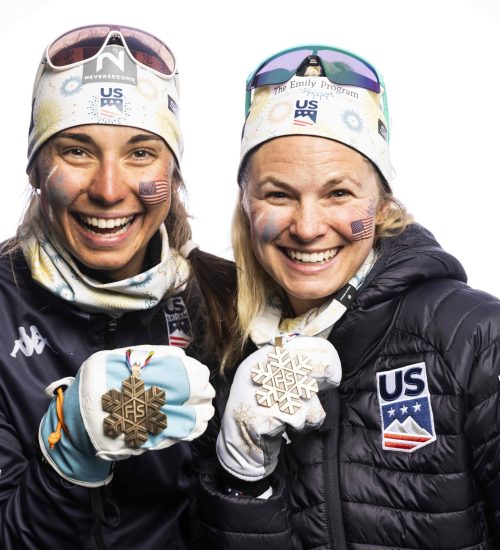 22.02.2023, Planica, Slovenia (SLO):
Julia Kern (USA), Jessica Diggins (USA), (l-r)  - FIS nordic world ski championships cross-country, medals, Planica (SLO). www.nordicfocus.com. © Modica/NordicFocus. Every downloaded picture is fee-liable.