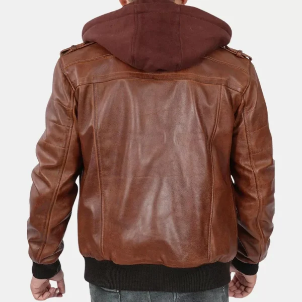 Genuine Leather Bomber Jacket Men
