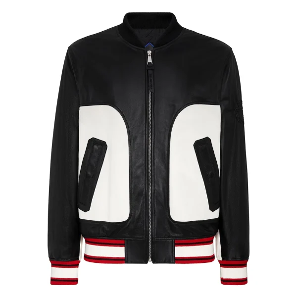 Stylish Black & White Bomber Men