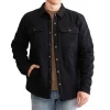 Mens Black Quilted Wool Shacket